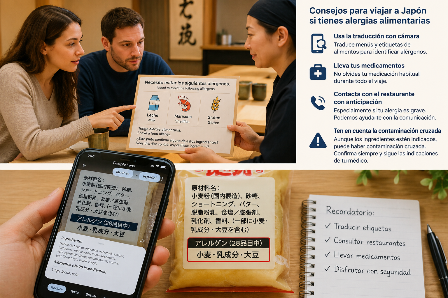 Tengo alergias alimentarias. ¿Puedo viajar a Japón?