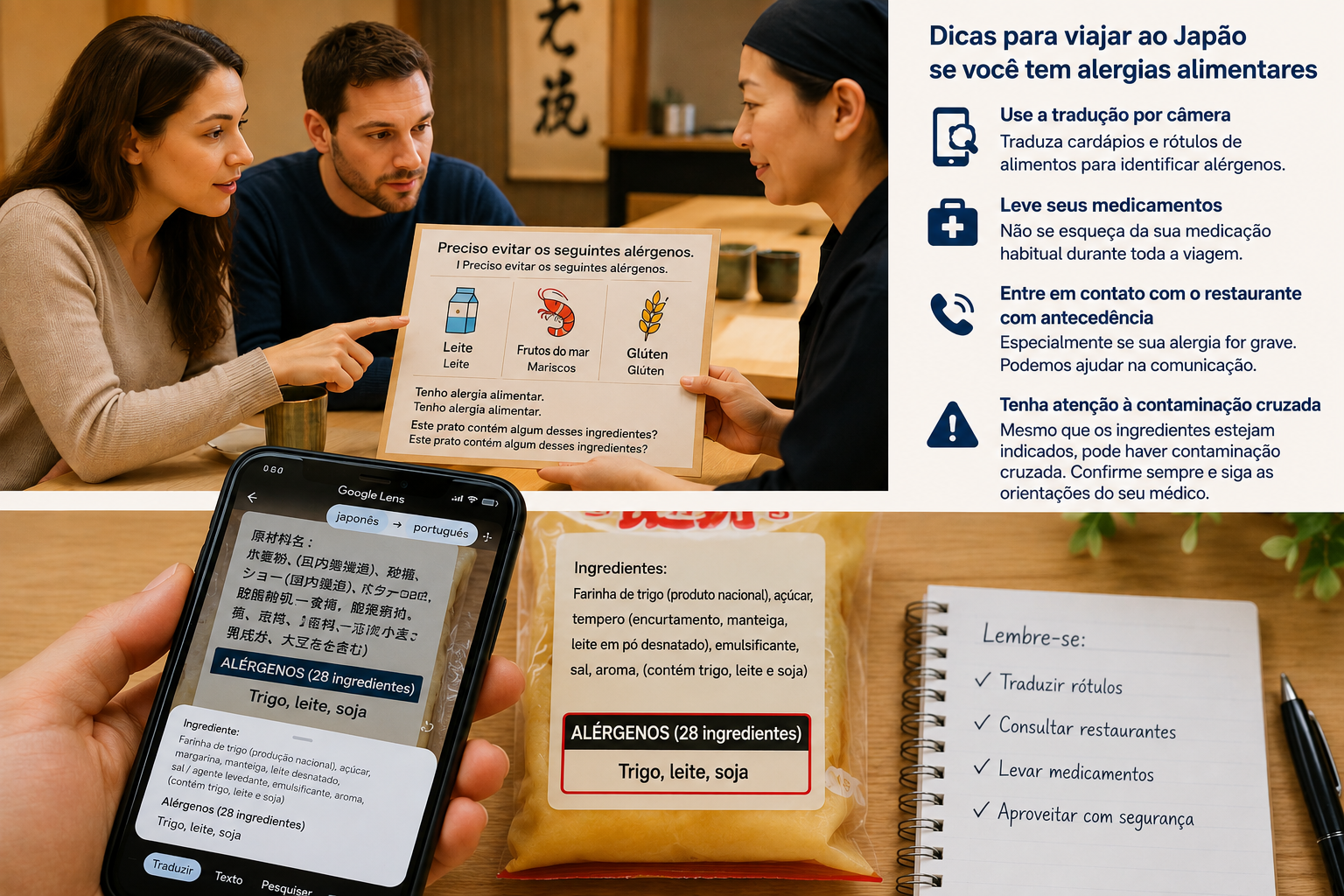 Tenho alergias alimentares. Posso viajar para o Japão?
